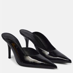 Gia Borghini Abella Patent Pointed Toe High Heel Mules Shoes NWT